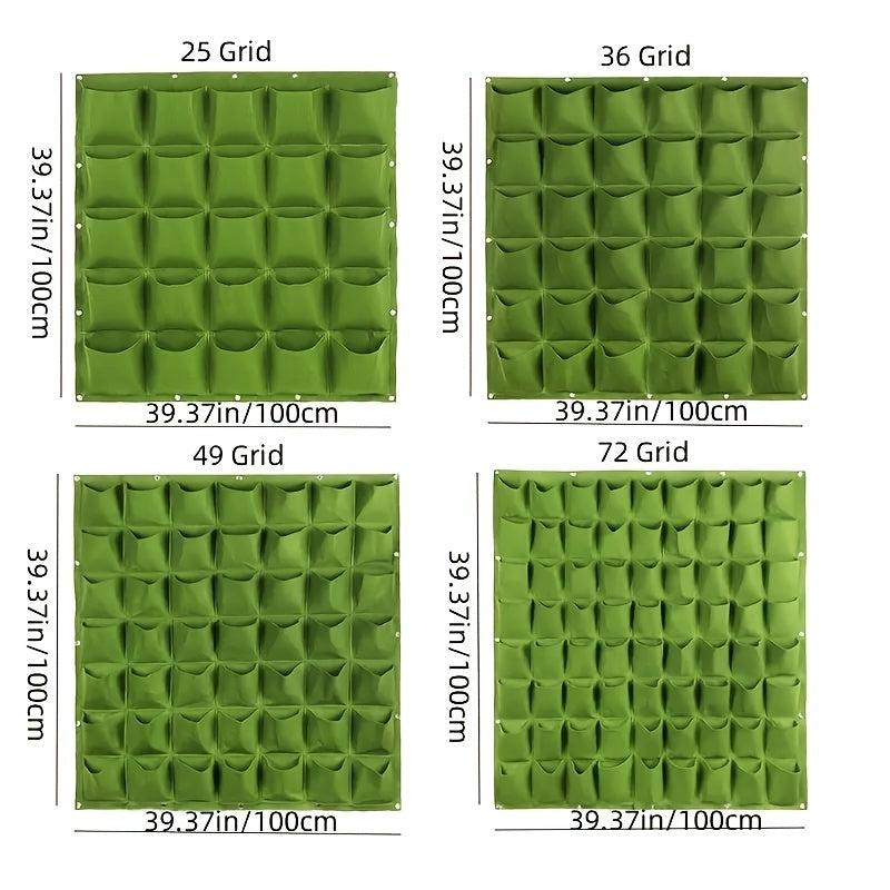 Vertical Wall Garden Planter Hanging Grow Bags for Indoor Outdoor Green