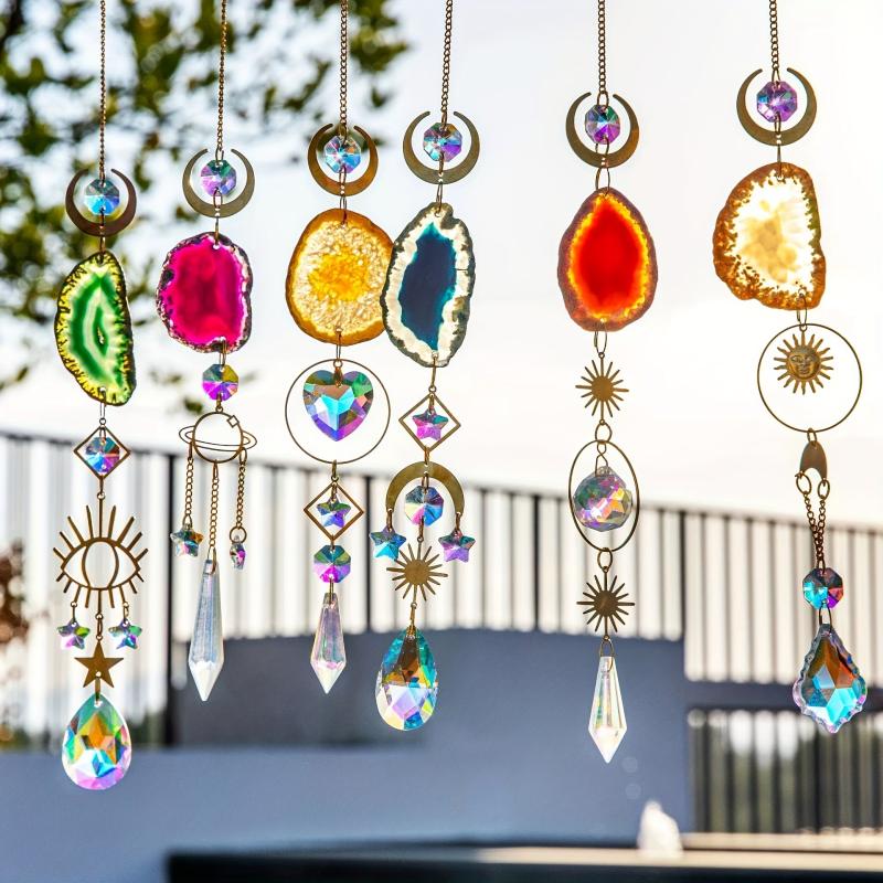6pcs Crystal Suncatcher Indoor Window Hanging Sun Catchers With Prisms