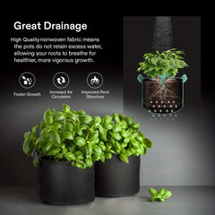 6pcs Nonwoven Grow Bags 3-10 Gal w/ Handles for Potatoes Tomatoes