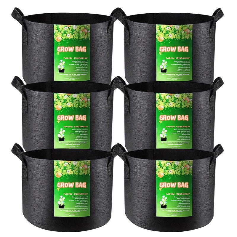 6pcs Nonwoven Grow Bags 3-10 Gal w/ Handles for Potatoes Tomatoes