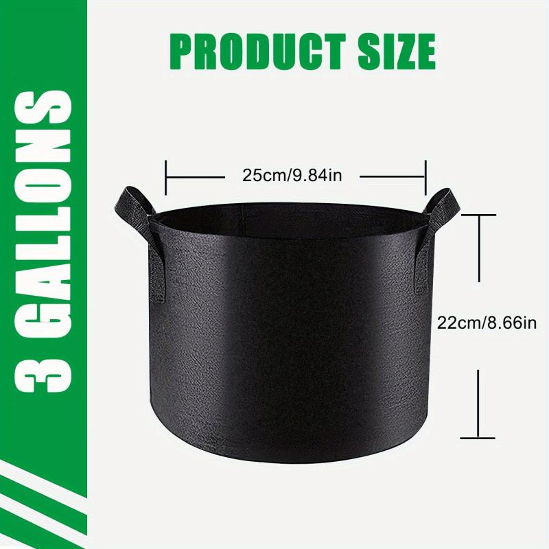 6pcs Nonwoven Grow Bags 3-10 Gal w/ Handles for Potatoes Tomatoes
