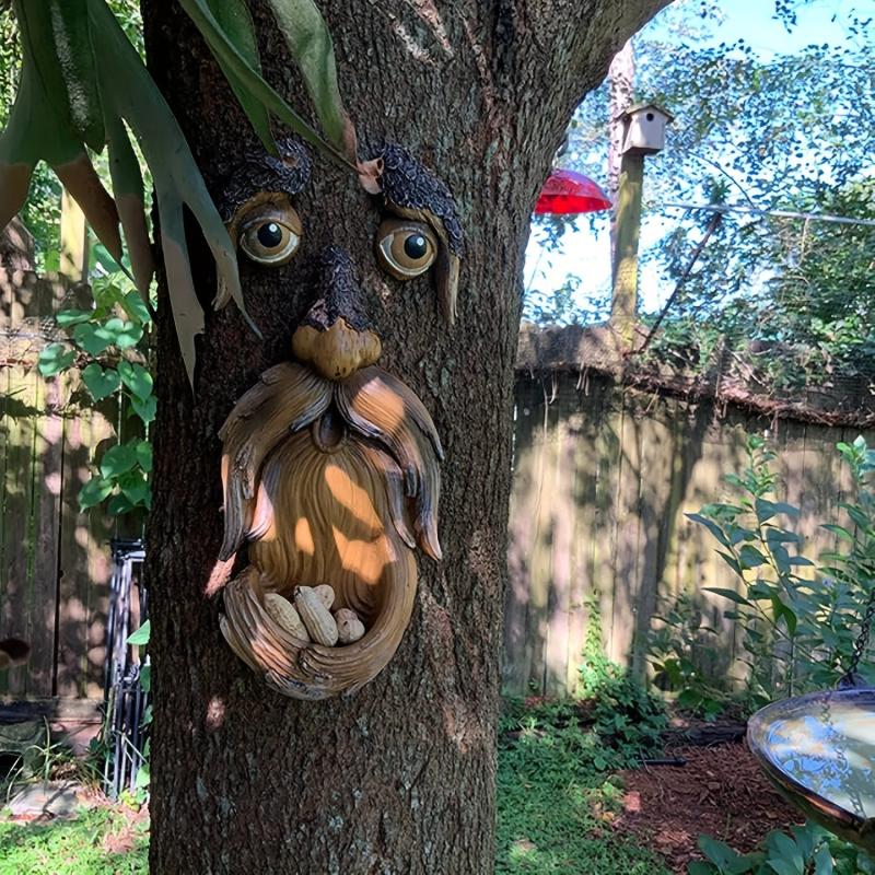 Tree Face Decor Bird Feeder - Holiday Cheer for Patio, Lawn, Yard