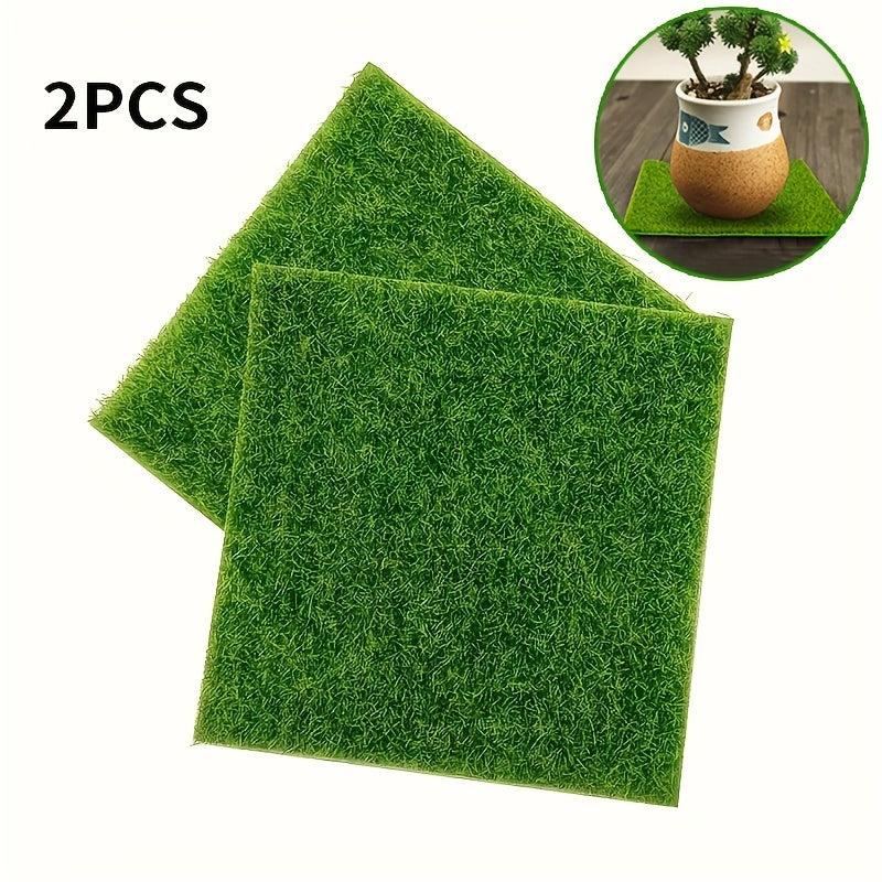 2pcs Artificial Turf Moss Micro Landscape Decoration Bonsai Accessories