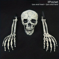 1pc Halloween Realistic Skull Skeleton Head Human Hand Arms