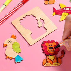 Montessori Wooden DIY Painting Stencils Set