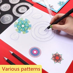 22pcs Ruler Set for Drawing Various Patterns Ideal for Elementary School