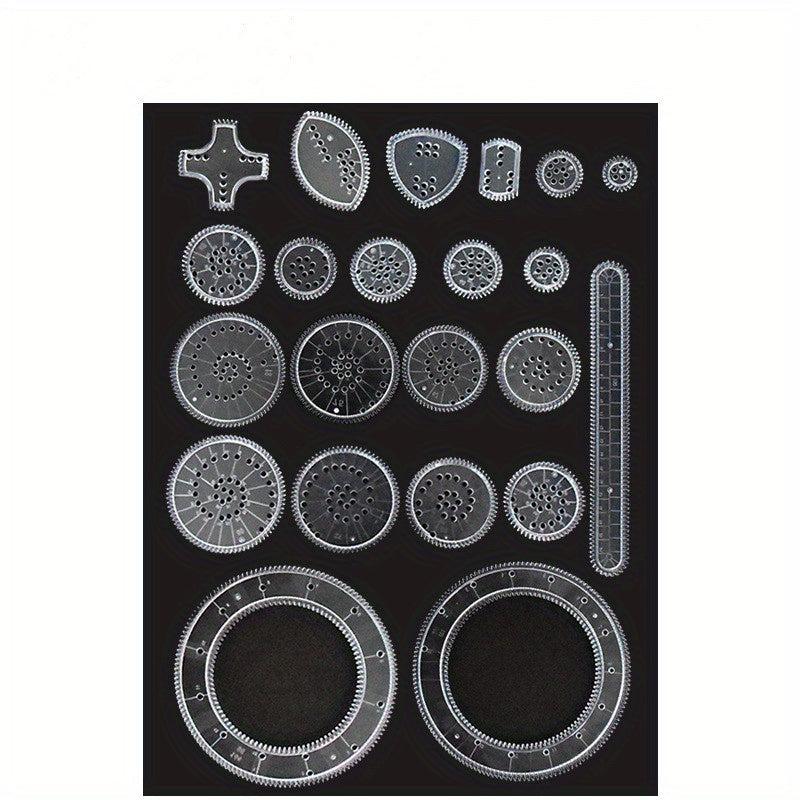 22pcs Ruler Set for Drawing Various Patterns Ideal for Elementary School