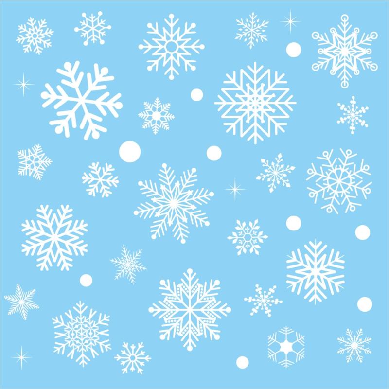 114 Snowflake Window Stickers Christmas Decor Winter Door Background