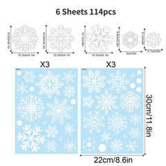114 Snowflake Window Stickers Christmas Decor Winter Door Background