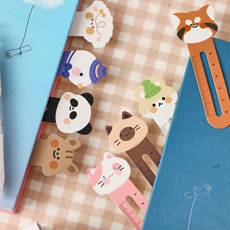 30pcs Cartoon Bookmark With Ruler Bookmarks Book Marker Clip For Students Gift