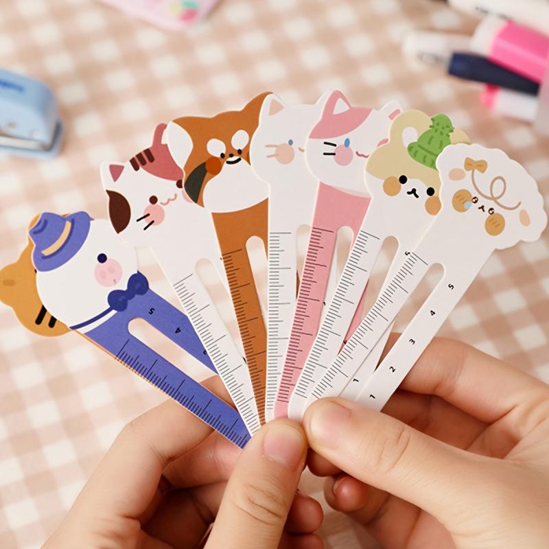30pcs Cartoon Bookmark With Ruler Bookmarks Book Marker Clip For Students Gift