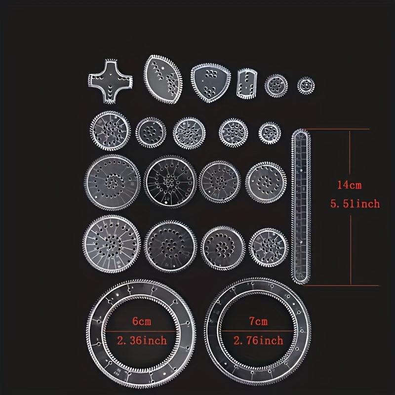 22pc Flower Ruler Set for Spiral Drawings