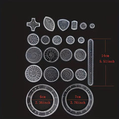 22pc Flower Ruler Set for Spiral Drawings
