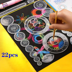 22pc Flower Ruler Set for Spiral Drawings