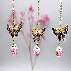 Metal Feather Butterfly Pendant Bookmark - Gift for Readers