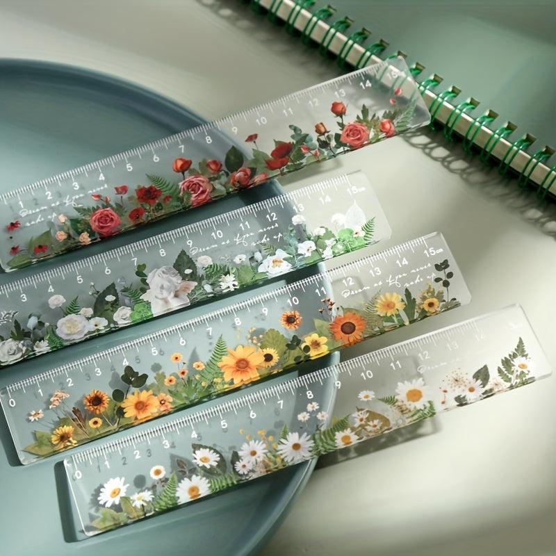 Plant Clear Ruler Acrylic School Ruler Centimeters