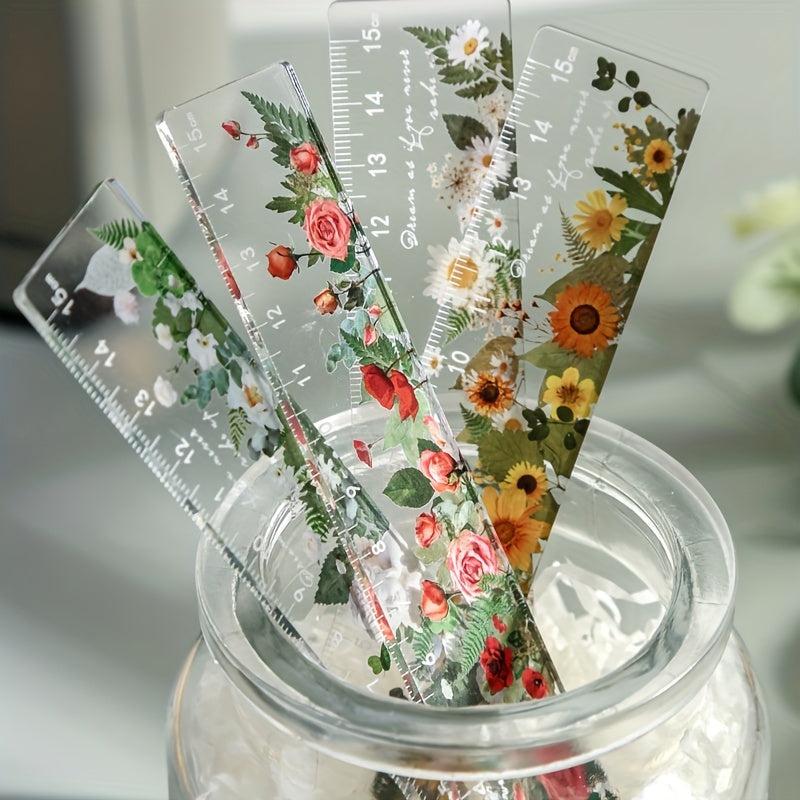 Plant Clear Ruler Acrylic School Ruler Centimeters