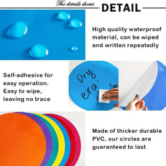 Large Dry Erase Round Whiteboard Marker Stickers Set of 8