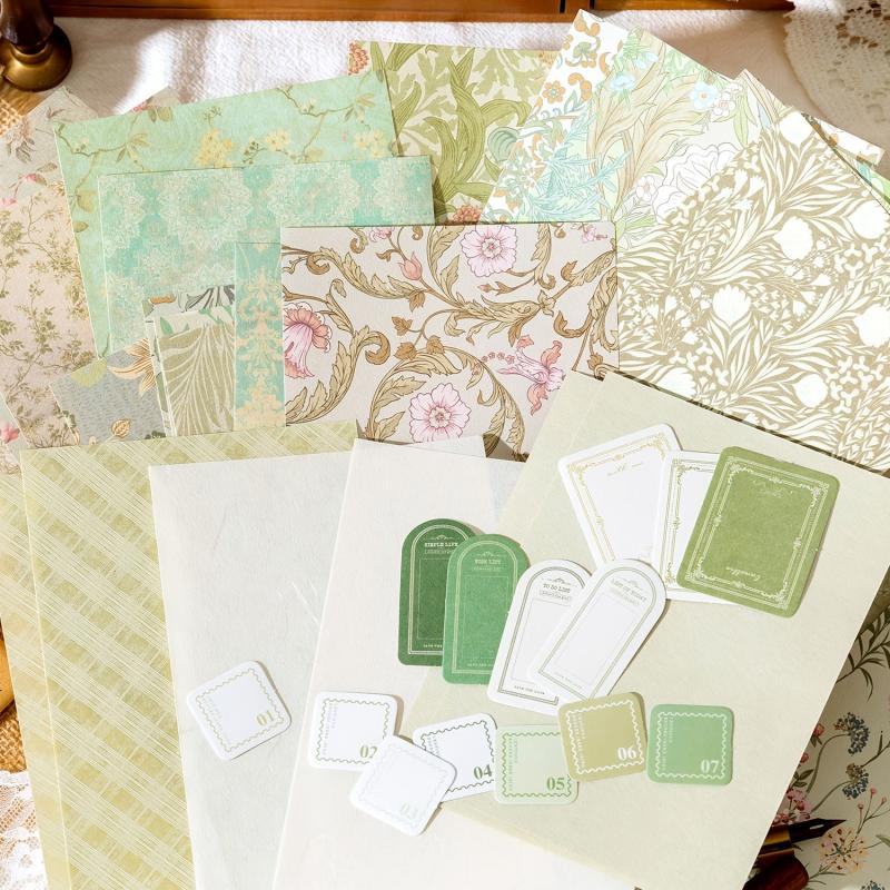 40pcs Vintage Scrapbook Paper for Crafting & Journaling
