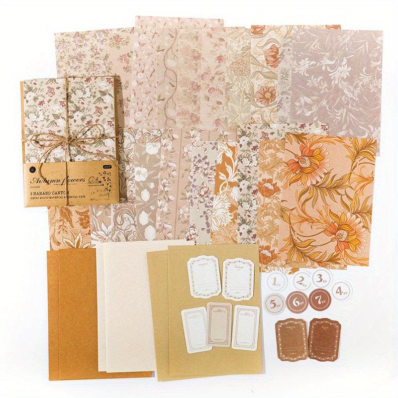 40pcs Vintage Scrapbook Paper for Crafting & Journaling
