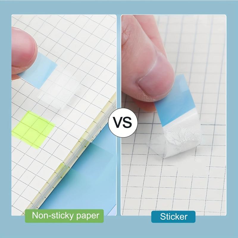 200 Transparent Sticky Notes & 10 Waterproof Index Tabs, Colorful Sticky Tabs