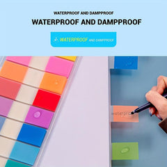 200 Transparent Sticky Notes & 10 Waterproof Index Tabs, Colorful Sticky Tabs