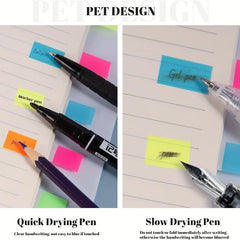 200 Transparent Sticky Notes & 10 Waterproof Index Tabs, Colorful Sticky Tabs