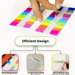 200 Transparent Sticky Notes & 10 Waterproof Index Tabs, Colorful Sticky Tabs