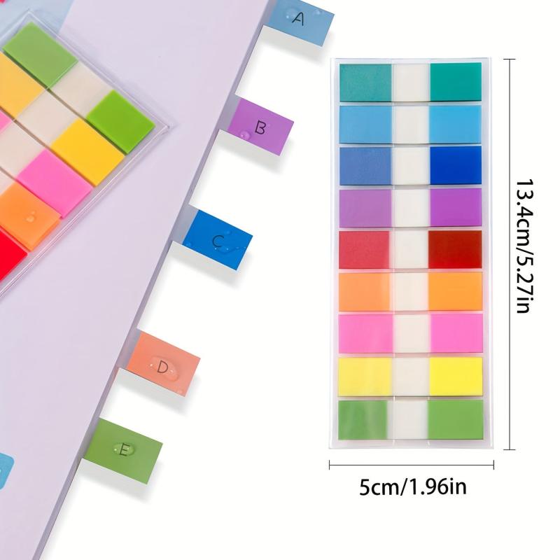 200 Transparent Sticky Notes & 10 Waterproof Index Tabs, Colorful Sticky Tabs