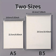 A5 B5 Grid Lined Coil Notebook