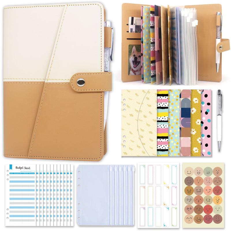 Zipper Cash Envelope Budget Binder with Budget Sheets & Stickers
