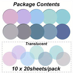 Morandi Round Transparent Sticky Notes 200Pcs