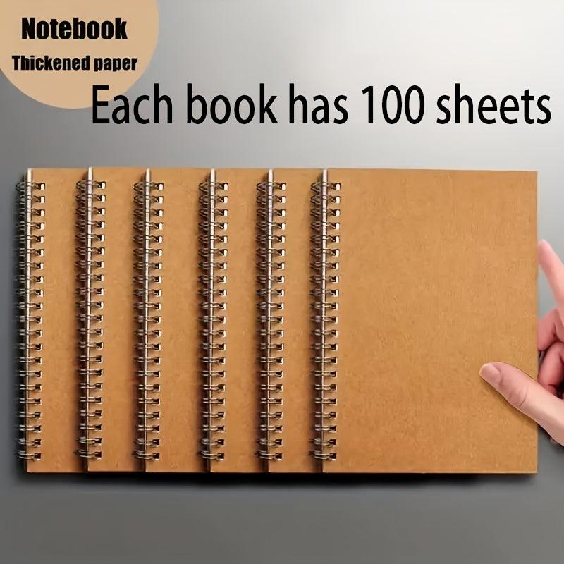 100 Pages Spiral Coil Notebook Horizontal Sketch Pad Memo Notepad