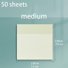 50sheets PET Transparent Sticky Notes Reusable Tracing Paper Stationery
