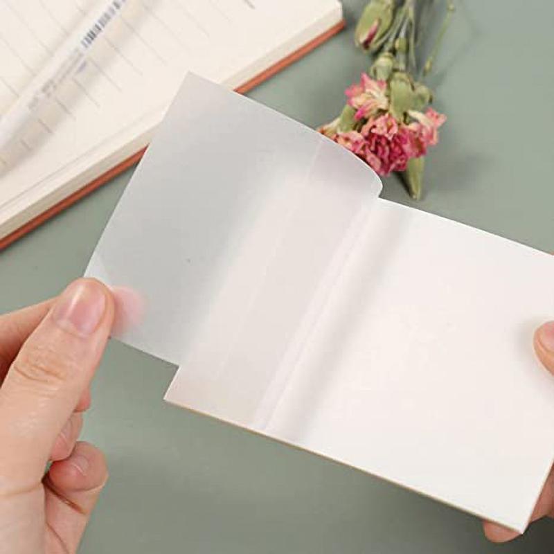 50sheets PET Transparent Sticky Notes Reusable Tracing Paper Stationery