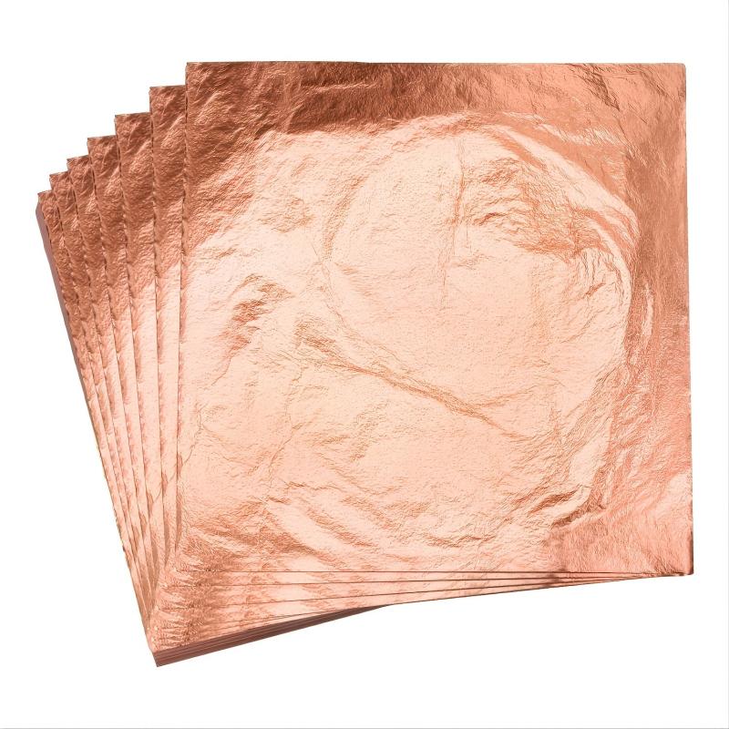 100 Sheets 13.97x13.97 cm Rose Silver Leaf Sheets for Crafts