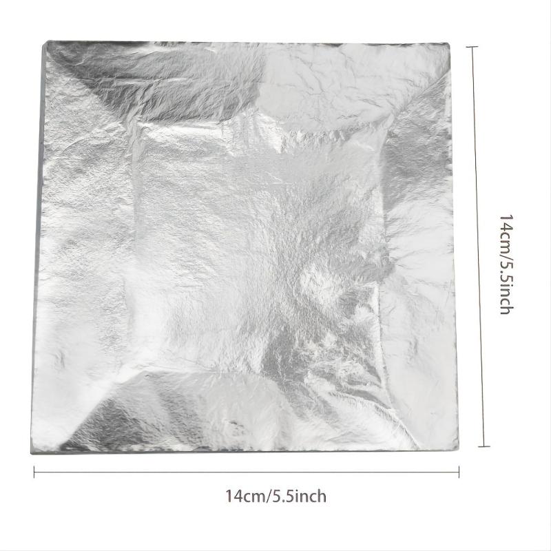 100 Sheets 13.97x13.97 cm Rose Silver Leaf Sheets for Crafts