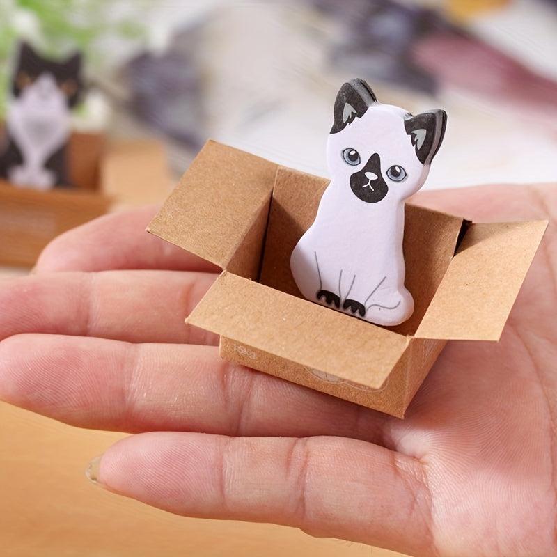 1PC Carton Cat Small Sticky Note 37 Sheets 3.5x1.18inch