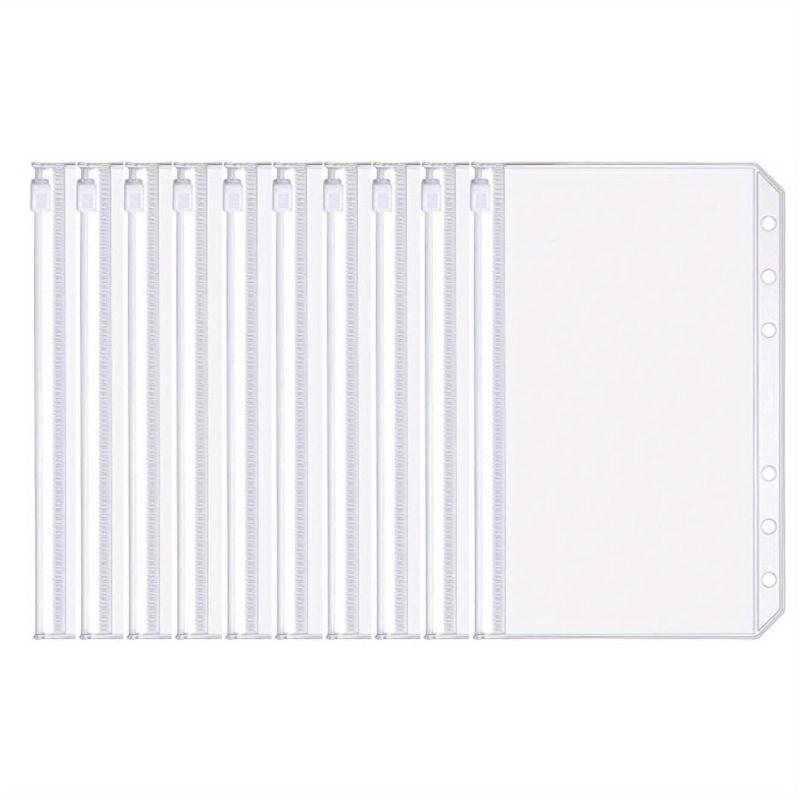 A6 6 Hole Binder Pockets Budget Cash Envelopes Clear Zipper Folders