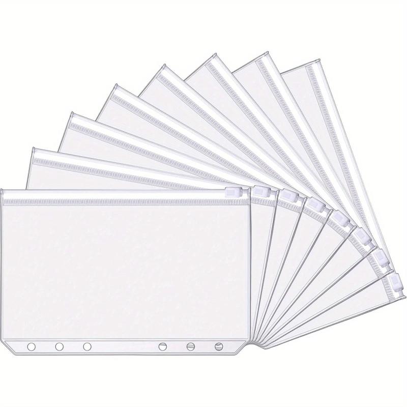 A6 6 Hole Binder Pockets Budget Cash Envelopes Clear Zipper Folders