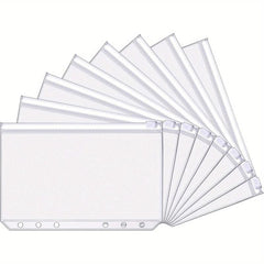 A6 6 Hole Binder Pockets Budget Cash Envelopes Clear Zipper Folders
