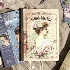 40pcs Vintage Flowers Botanical Supplies Kit for Scrapbook Planners DIY Crafts