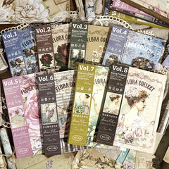 40pcs Vintage Flowers Botanical Supplies Kit for Scrapbook Planners DIY Crafts