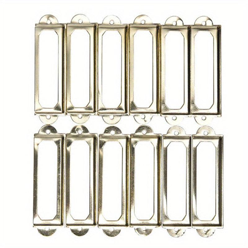 12pcs Antique Brass Iron Drawer Label Pull Frame Handle Hardware