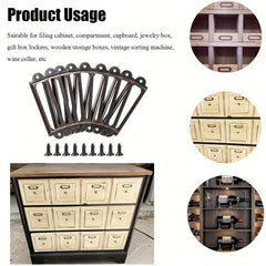 12pcs Antique Brass Iron Drawer Label Pull Frame Handle Hardware