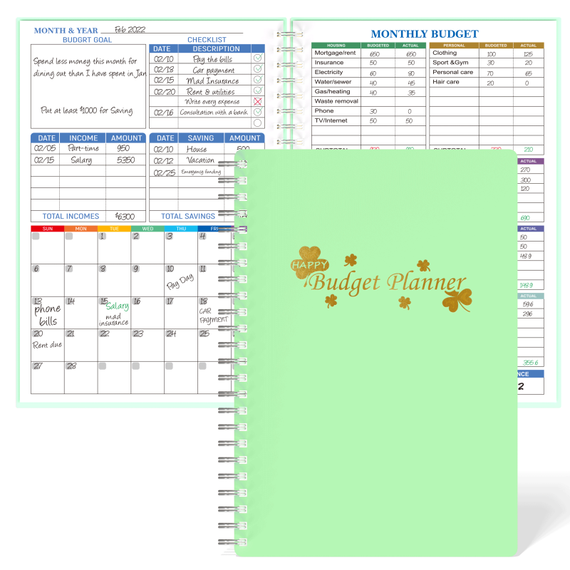 Budget Planner Monthly Finance Organizer Expense Tracker Manage Money