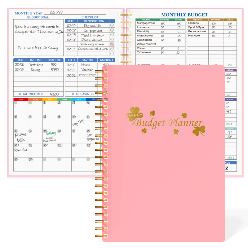 Budget Planner Monthly Finance Organizer Expense Tracker Manage Money