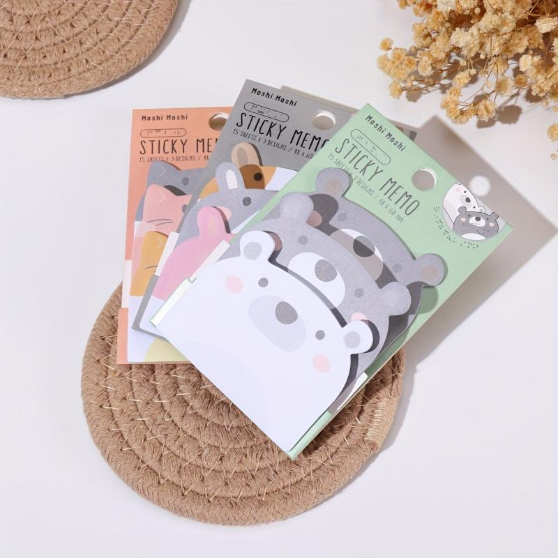Cute 3-Layer Cartoon Animals Sticky Notes Index Sheet To Do List Planner Sticker