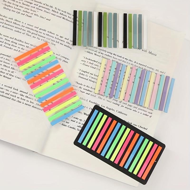 300pc Sticky Notes Set Transparent Highlight Strips Various Colors Page Markers