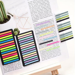 300pc Sticky Notes Set Transparent Highlight Strips Various Colors Page Markers